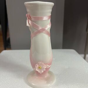 Vintage Ceramic Ballerina Toe-shoe Dance Vase Slipper Vase